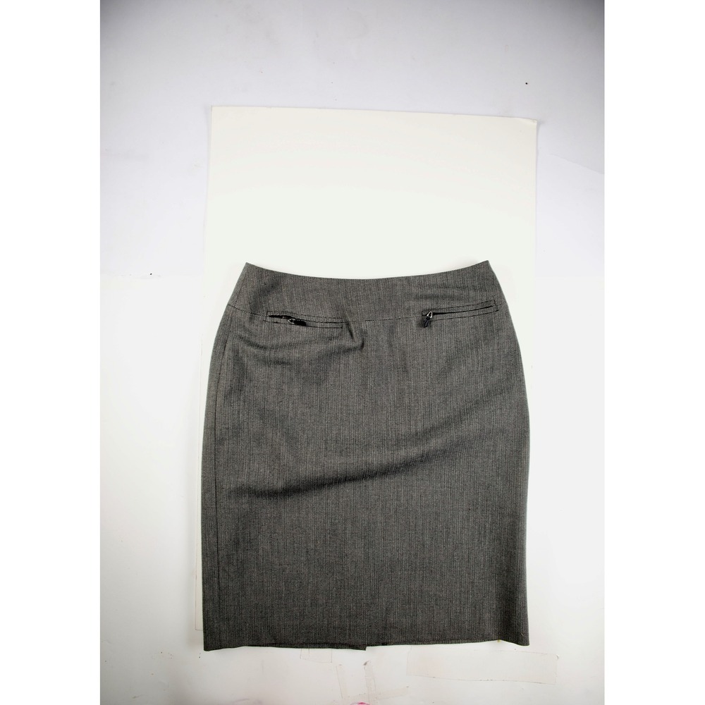 Apostrophe Stretch Womens Pencil Skirt Gray Herringbone Career‎ Office Size 8